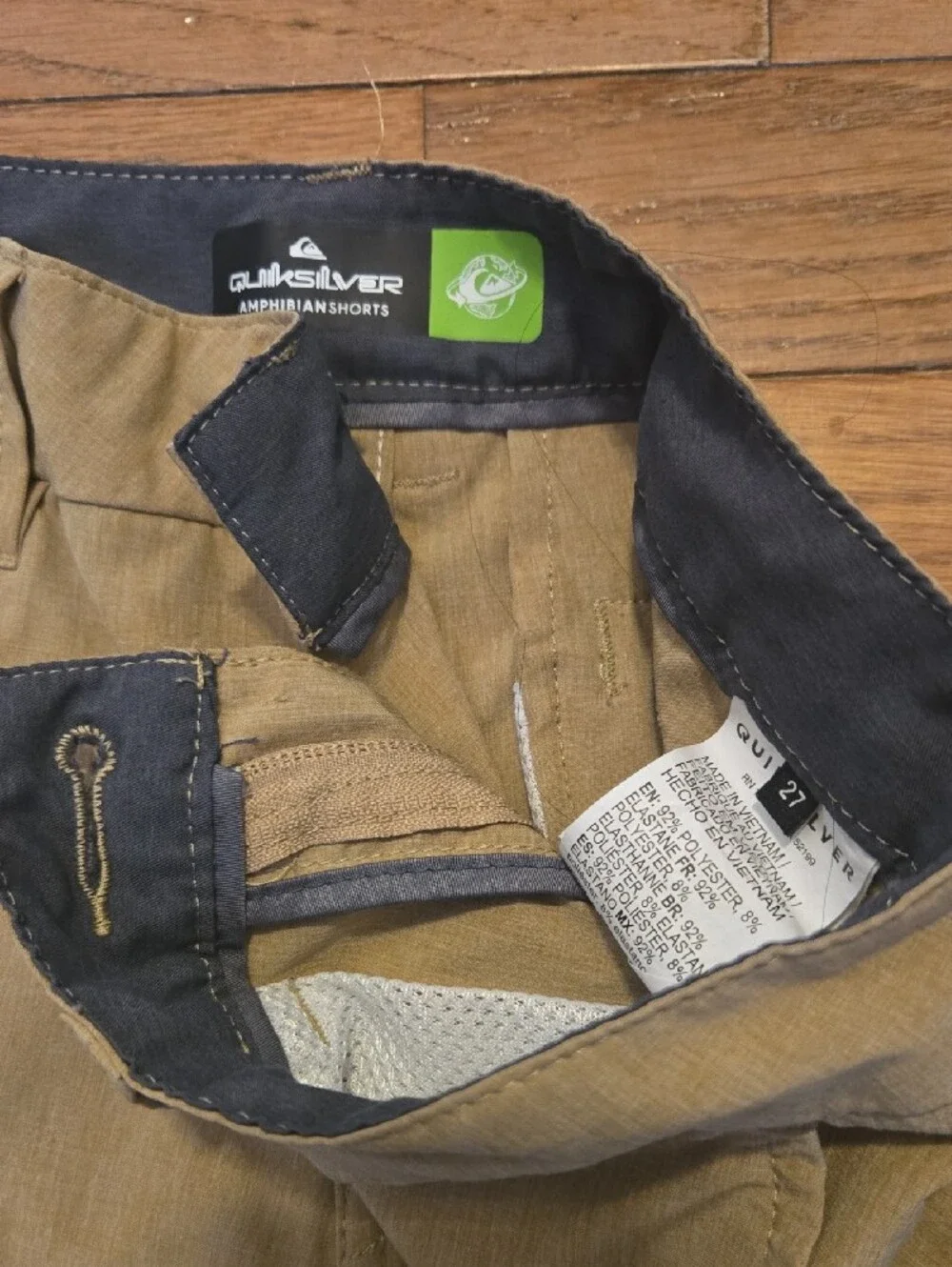 Quiksilver Men's Light Khaki Flat Front Shorts